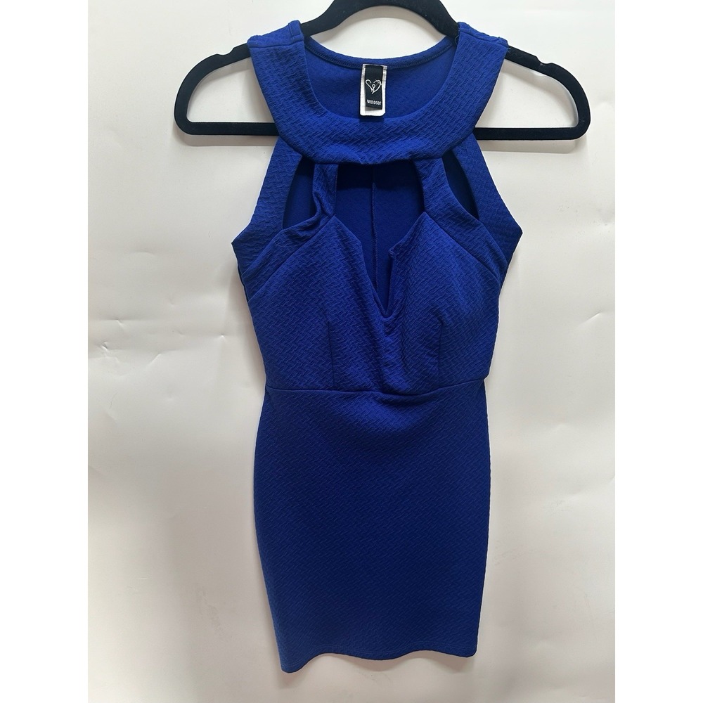 Windsor Short Blue Bodycon Bandage Dress
